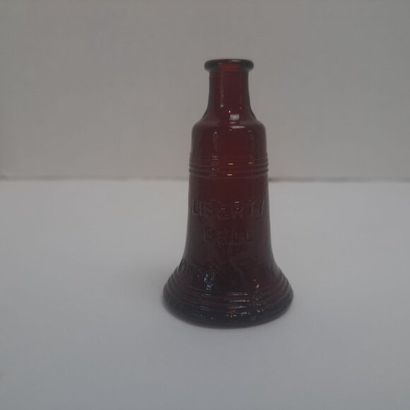 Wheaton NJ Liberty Bell Miniature Red Glass Bottle Collectible Vintage Embossed - Picture 1 of 11